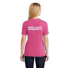 Ladies 100% Cotton Tee - Breast Cancer Awareness w/ Y Logo Selection  