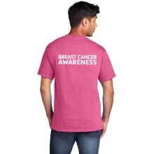 Adult 100% Cotton Tee - Breast Cancer Awareness w/ Y Logo Selection  