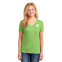 Ladies 5.4-oz 100% Cotton V-Neck T-Shirt - Screen Print