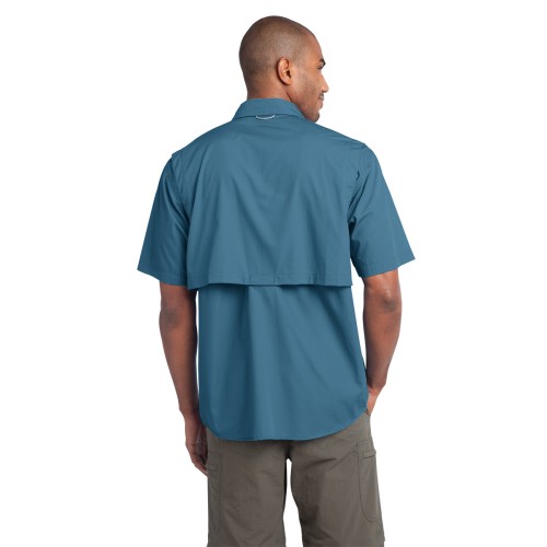 Mens Eddie Bauer® - Short Sleeve Fishing Shirt- Embroidered Y Logo
