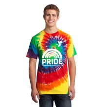Adult Short Sleeve Rainbow Tie Dye 100% Cotton Tee - PRIDE Design