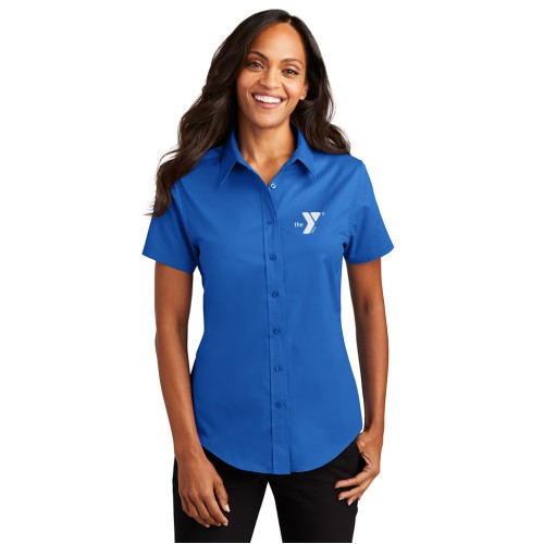 Ladies Short Sleeve Easy Care Shirt - Embroidered