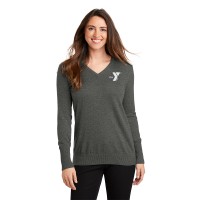 Ladie's V-Neck Sweater - Embroidered