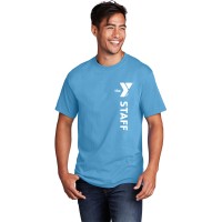 Adult 5.4oz 100% Cotton Tee  - Vertical Staff Logo