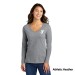 Ladies 5.4oz Long Sleeve V-Neck 100% Cotton Tee  - Screen Printed