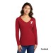 Ladies 5.4oz Long Sleeve V-Neck 100% Cotton Tee  - Screen Printed