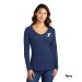 Ladies 5.4oz Long Sleeve V-Neck 100% Cotton Tee  - Screen Printed