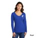 Ladies 5.4oz Long Sleeve V-Neck 100% Cotton Tee  - Screen Printed