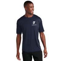 Mens "Out of Water" Swim Instructor Performance Tee 3.8oz Interlock Fabric - YMCA Logo with Back Print