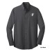 Mens Tall Size Crosshatch Easy Care Shirt - Embroidered Y Logo
