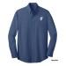 Mens Tall Size Crosshatch Easy Care Shirt - Embroidered Y Logo