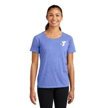 Ladies Tri-Blend Wicking Scoop Neck Raglan Tee - Screen Print 